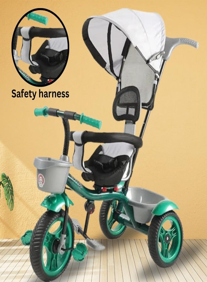 Maanit Kids Tricycle with Canopy, Dual Storage Basket & Parental Handle Control - Comfort Seat, Ages 1.5-5 Years - Toddler Tricycle, Baby Cycle with Easy Steering (Green) - Image 5